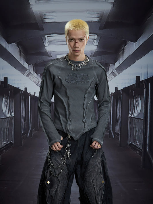 Spectral Spine Ruched Longsleeve Top - Notkicks