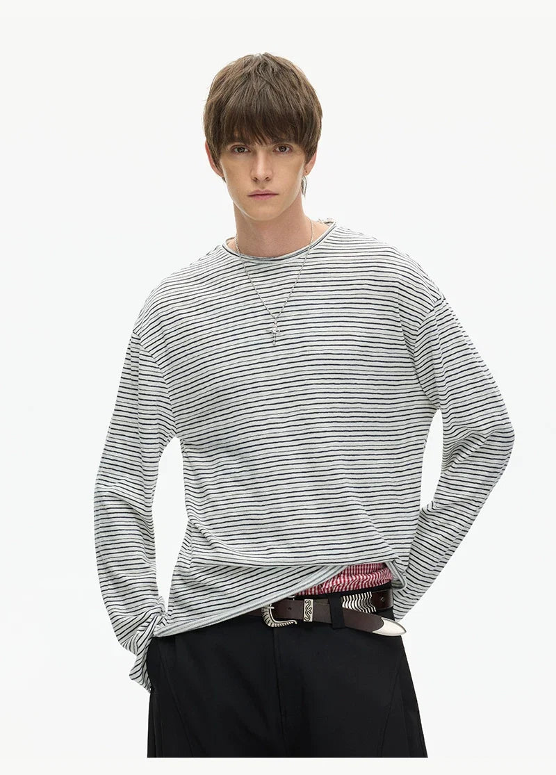 Tidal Stripe Layered Long Sleeve Tee - Notkicks