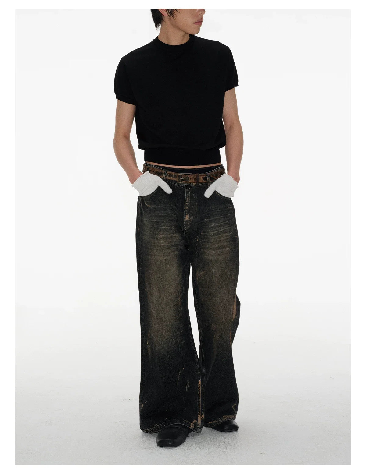 Mock Neck Short-Sleeve Knit Tee - Notkicks