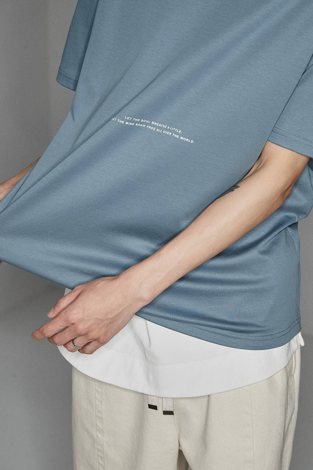 Color Block Letter Print Standard Tee - Notkicks