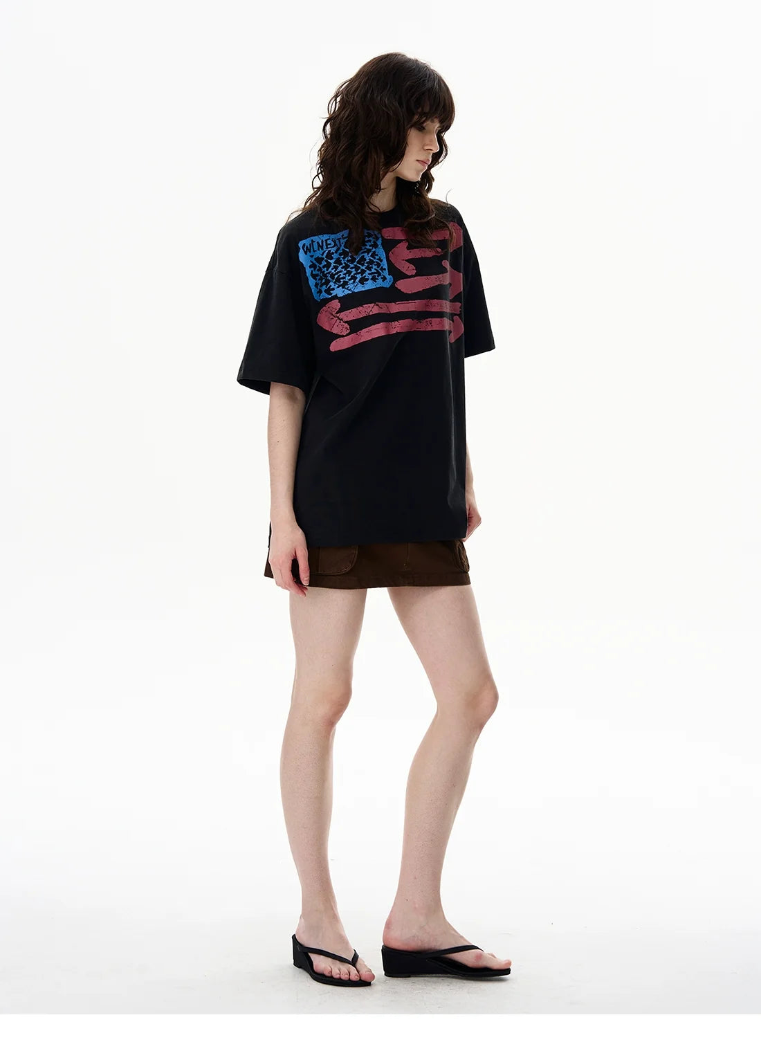 Vintage Flag Graphic Oversized T-Shirt - Notkicks