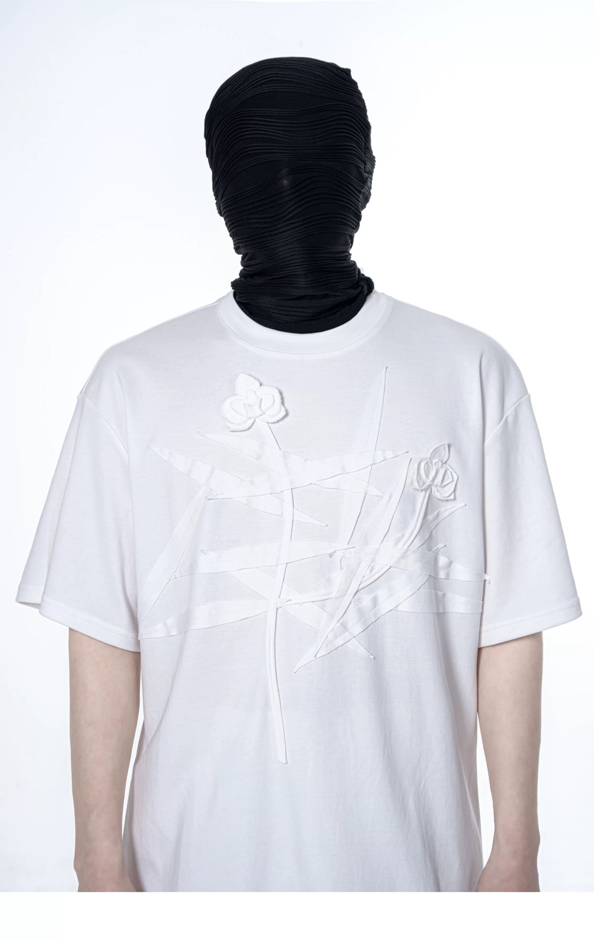Ivory Crossed Bloom Relief Tee - Notkicks