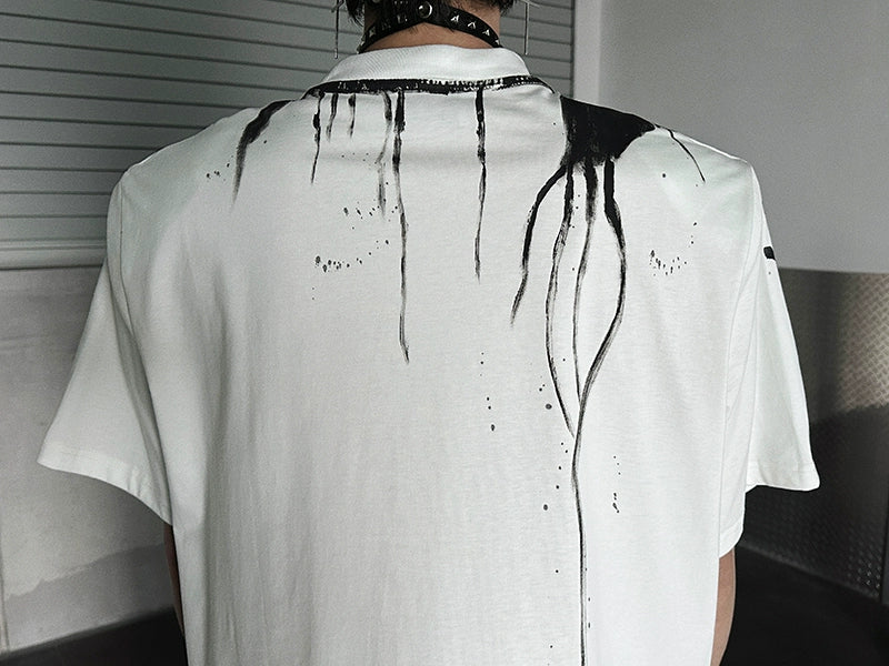 Drip Print Oversized T-Shirt - Notkicks