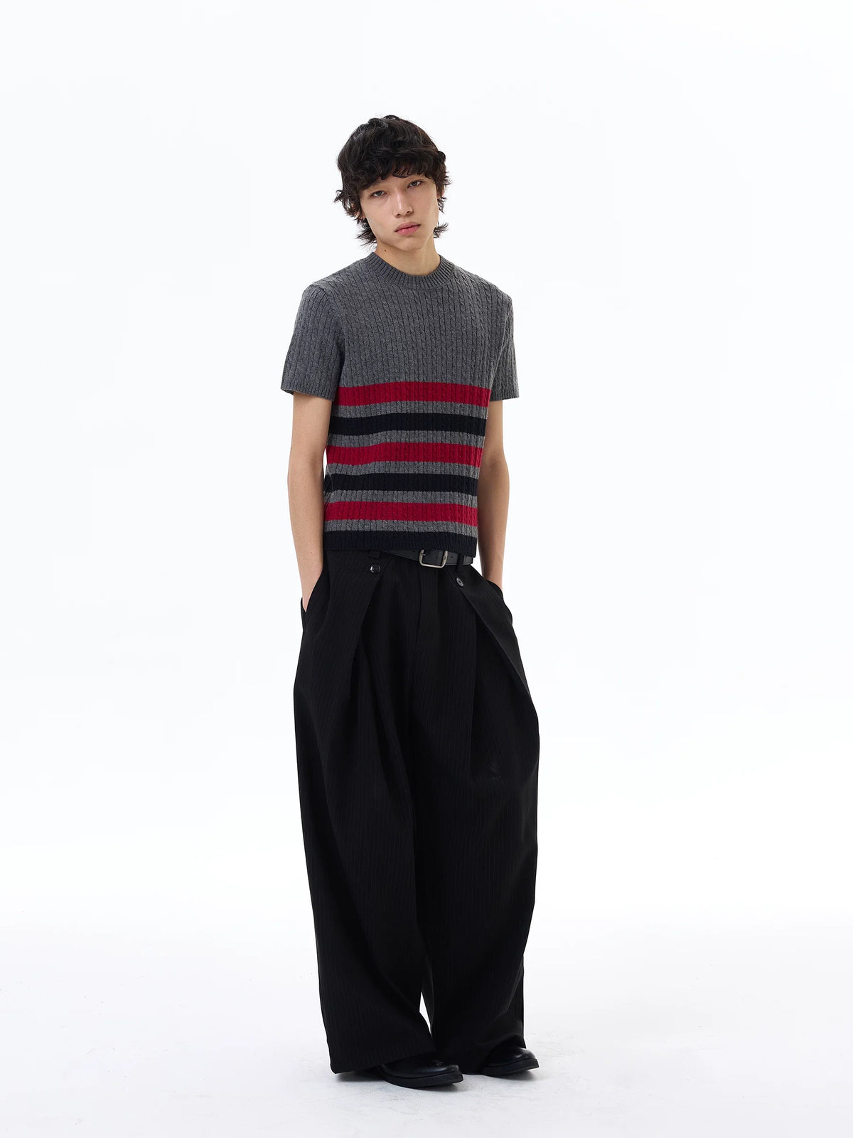 Metro Stripe Ribbed Knit Tee - Notkicks