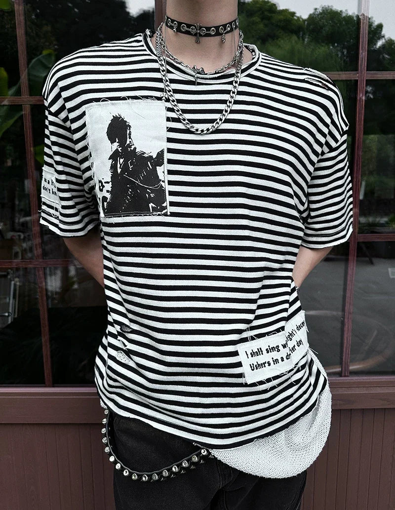 Razor Hymn Striped Relic Tee - Notkicks