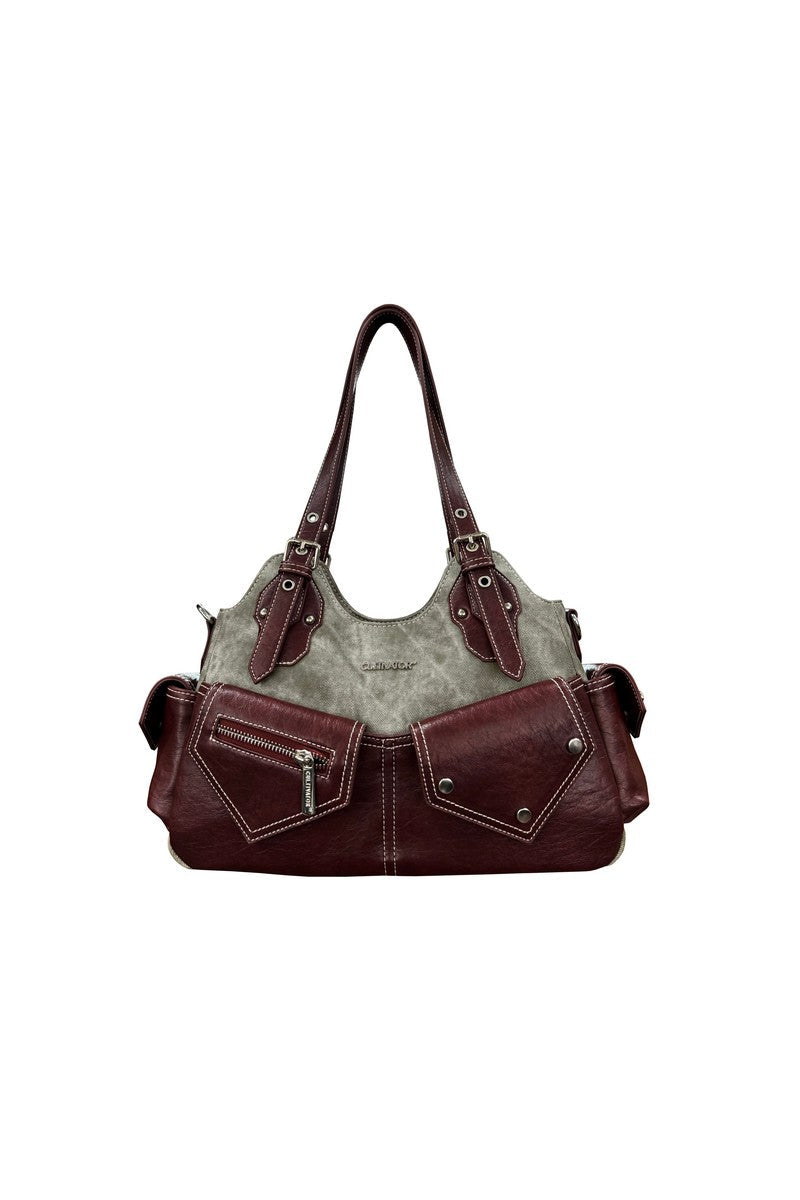 Denim Patchwork Shoulder Bag - Notkicks