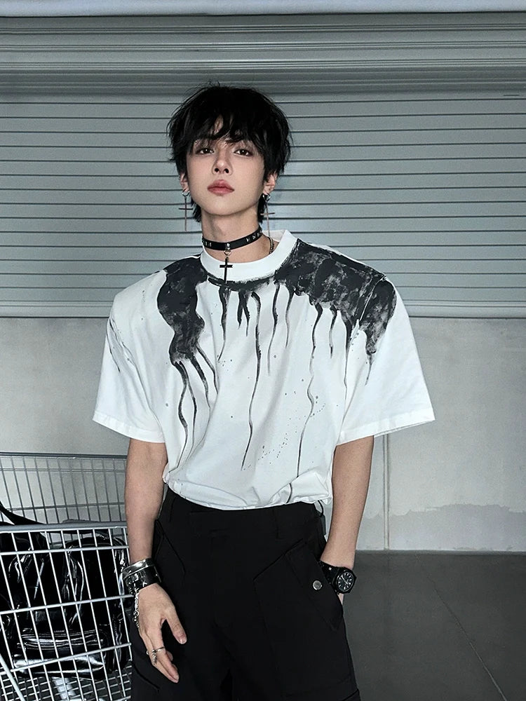 Drip Print Oversized T-Shirt - Notkicks