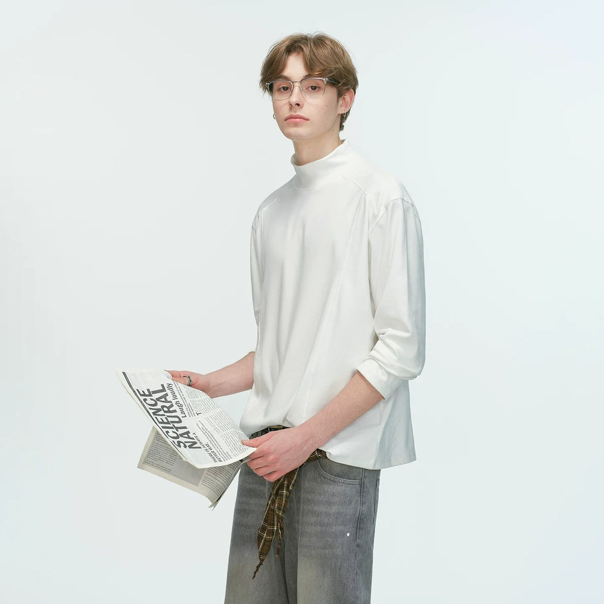 Draped Edge Mockneck Top - Notkicks