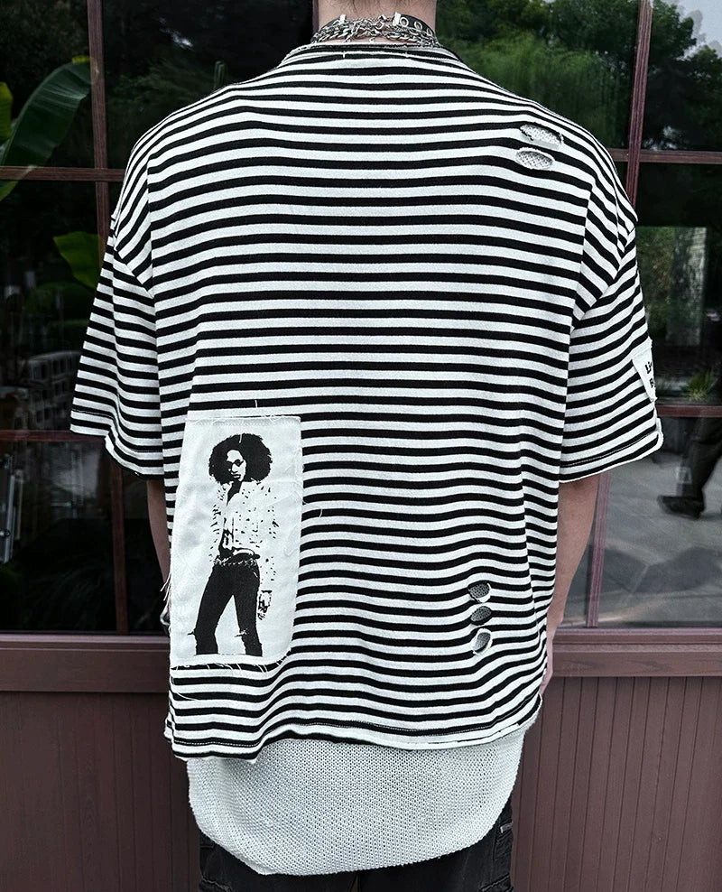 Razor Hymn Striped Relic Tee - Notkicks