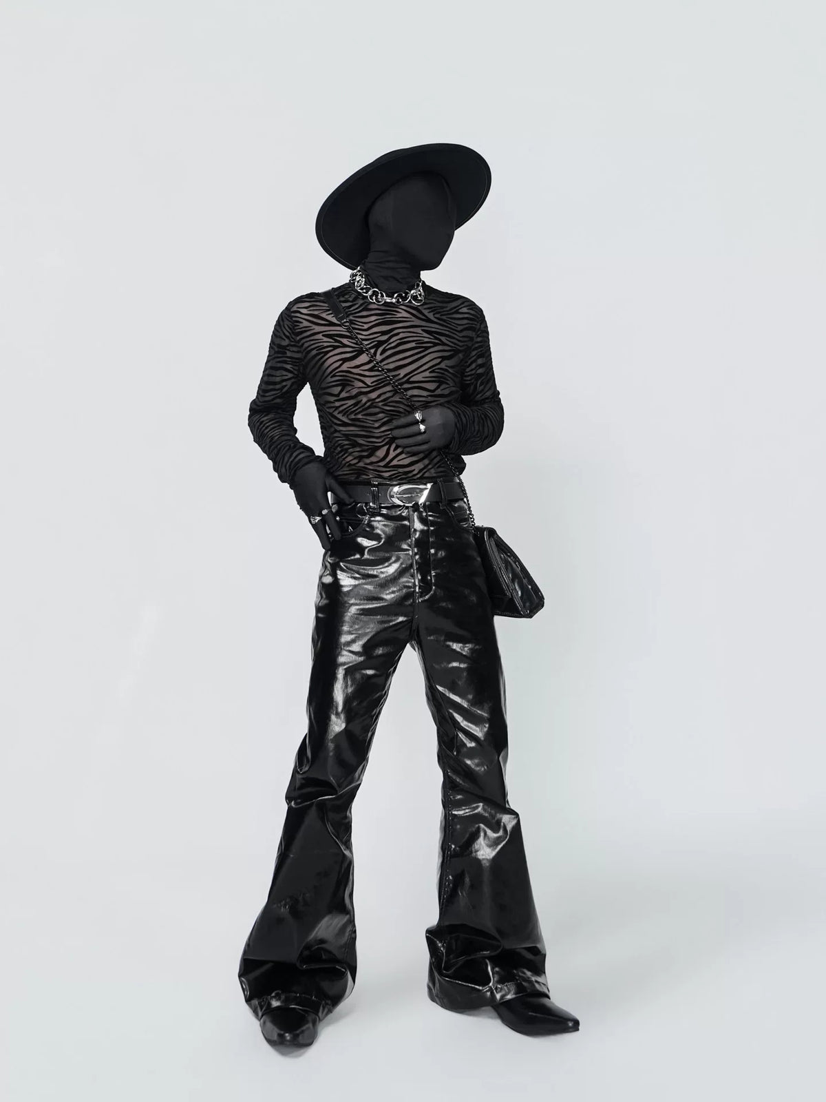 Nocturne Static Sheer Zebra Turtleneck - Notkicks