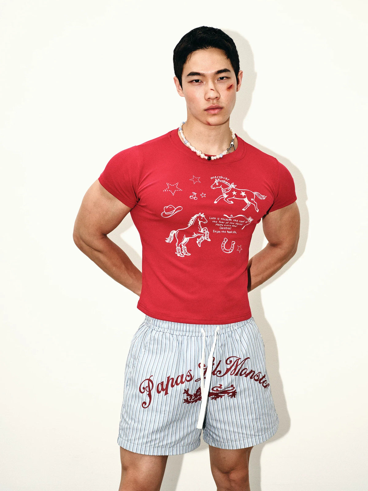 Crimson Rodeo Doodle Graphic Crop Tee - Notkicks
