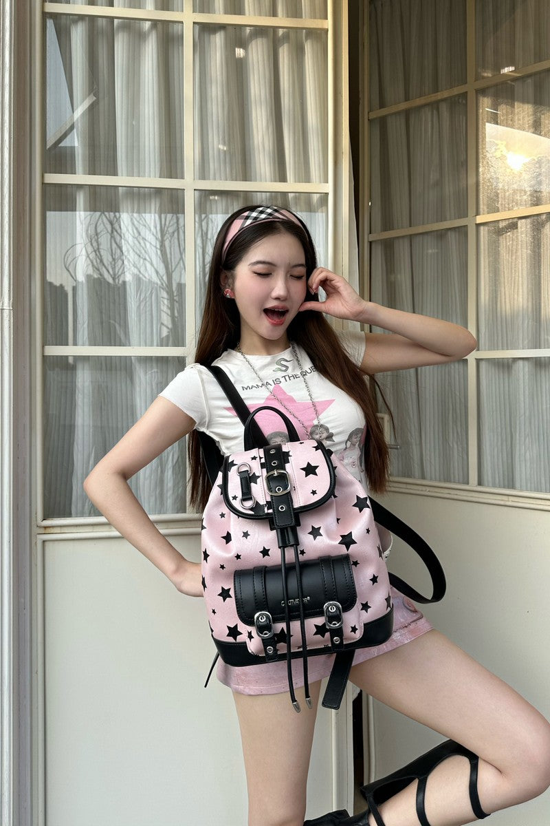 Y2K Star Ruched Backpack - Notkicks