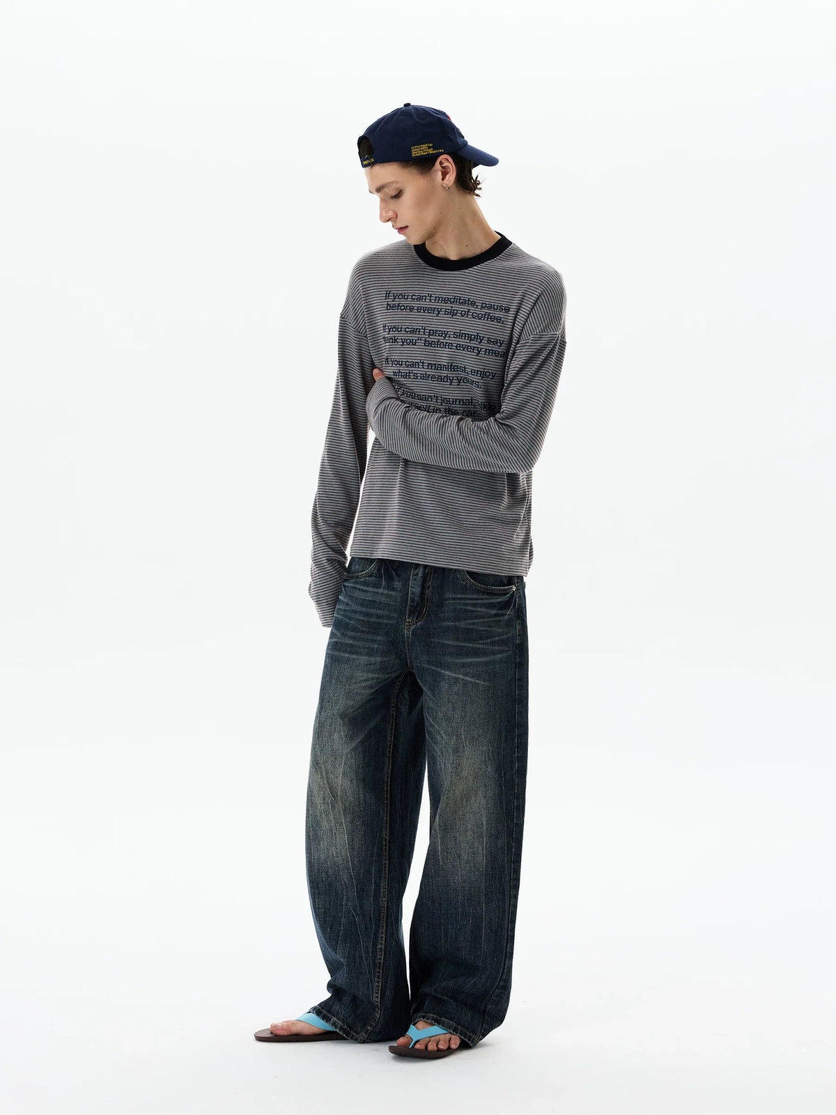 Mantra Stripe Script Longsleeve Tee - Notkicks