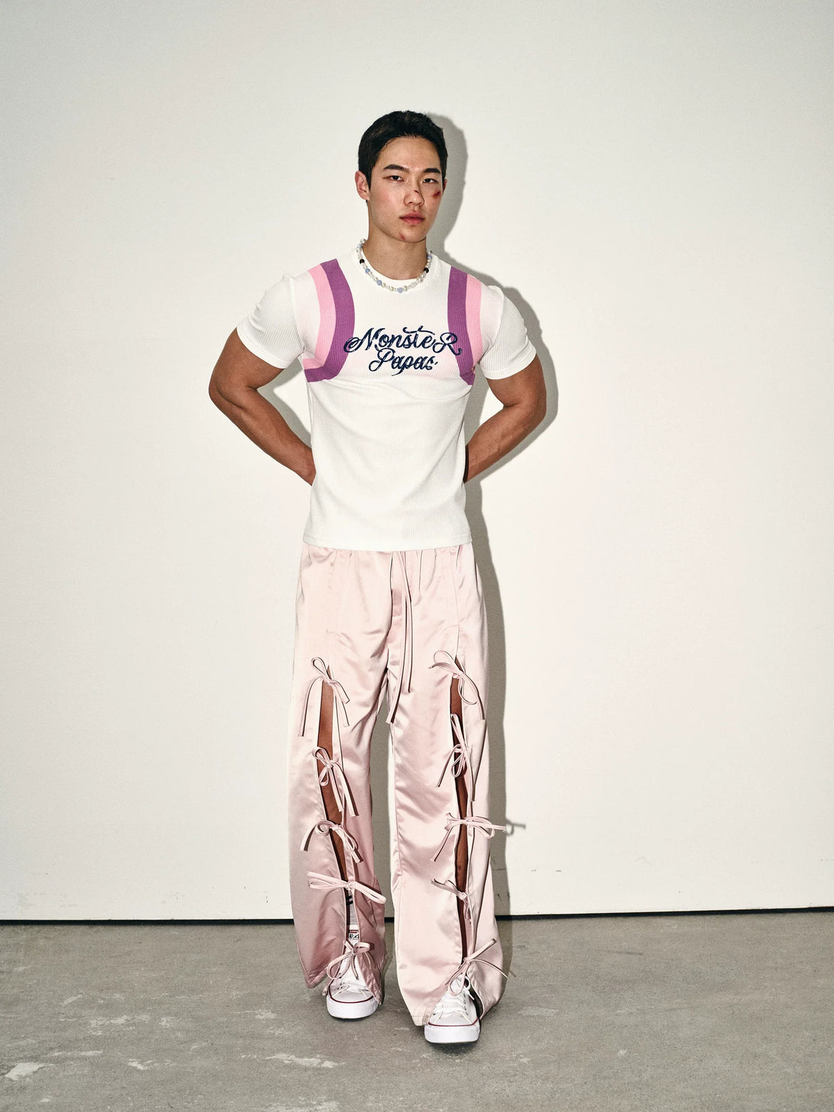 White Suspender Graphic Tee - Notkicks