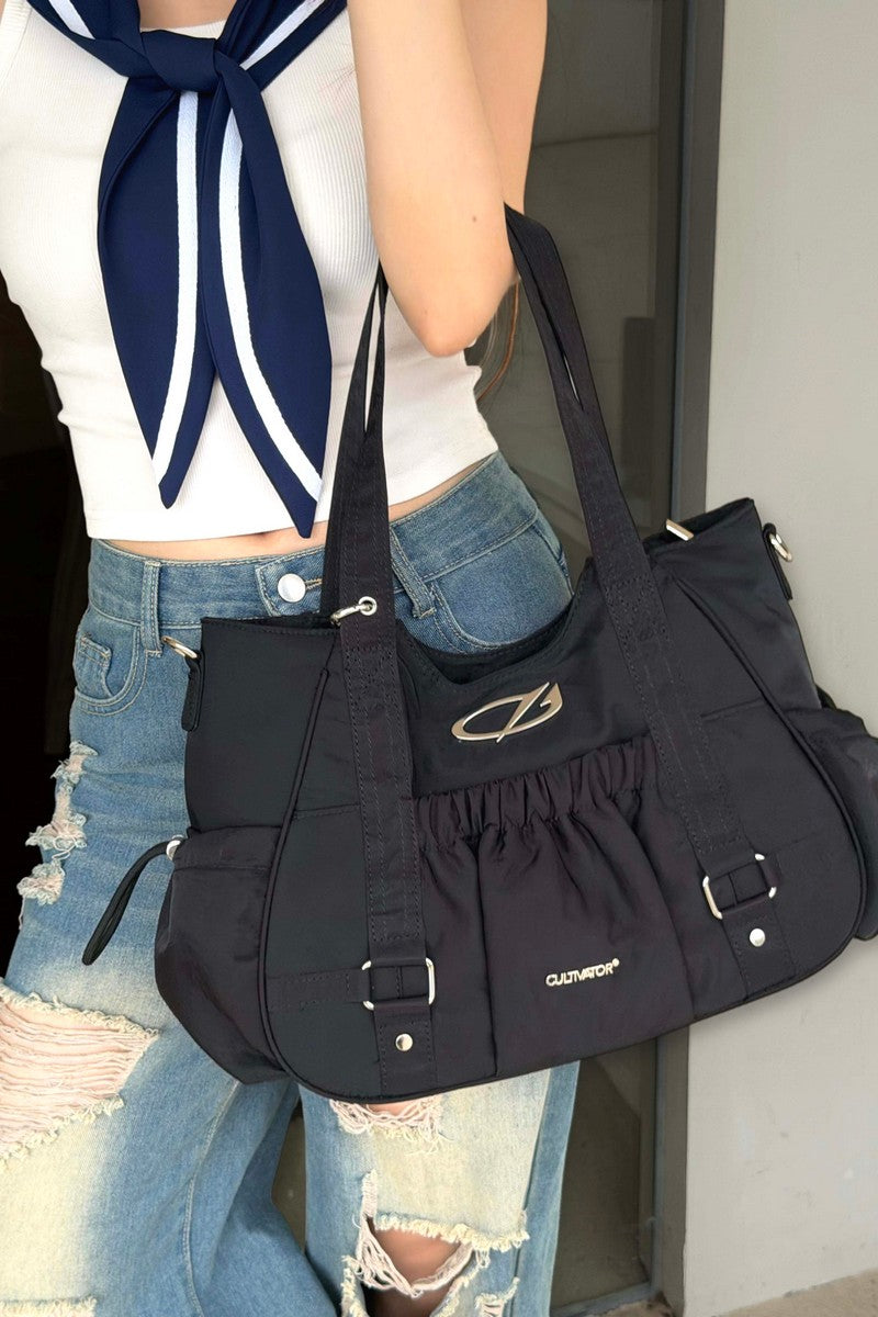 Ruched Nylon Tote Bag - Notkicks