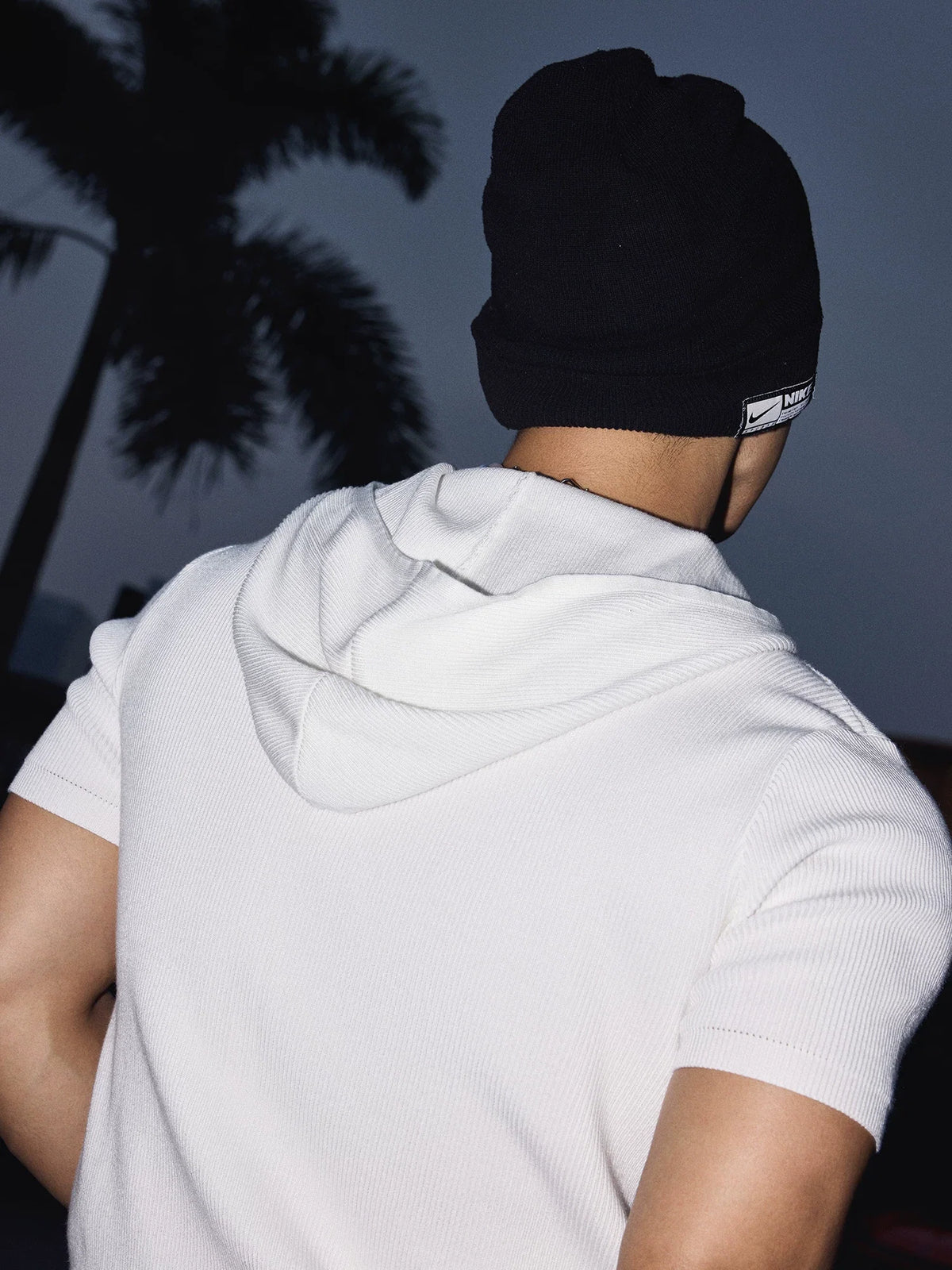 Ivory Knit Hoodie Collar Polo Tee - Notkicks