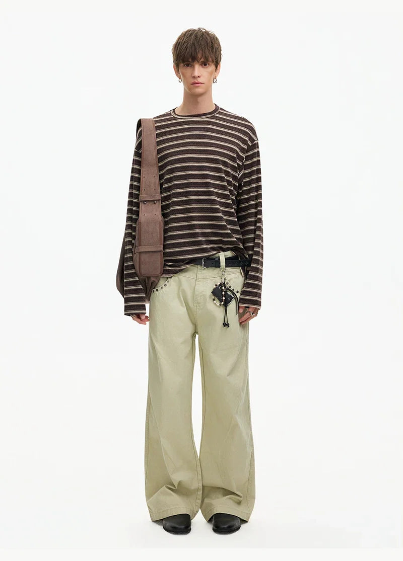 Strata Stripe Long‑Sleeve Tee - Notkicks
