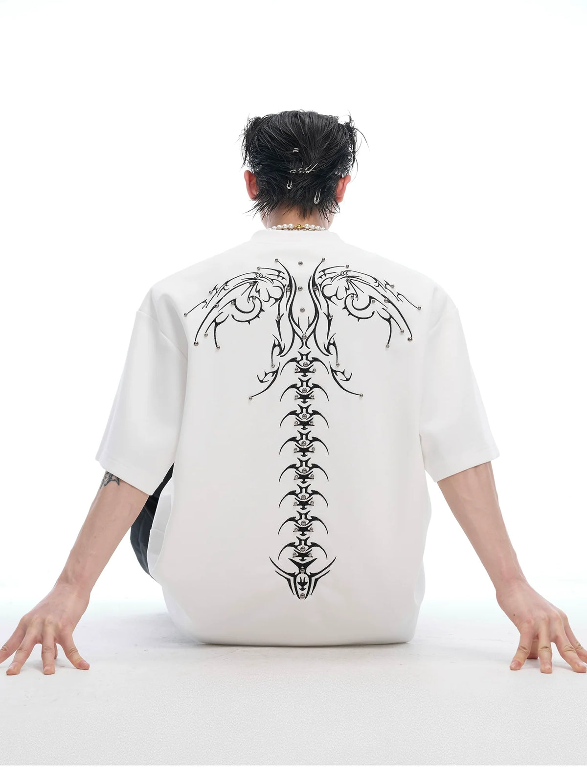 Crystal Wing White Oversized Tee - Notkicks