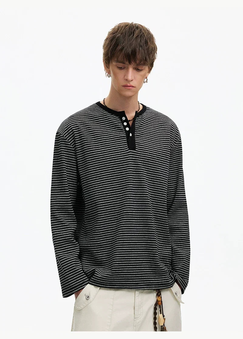 Stripe Henley Lounge Tee - Notkicks