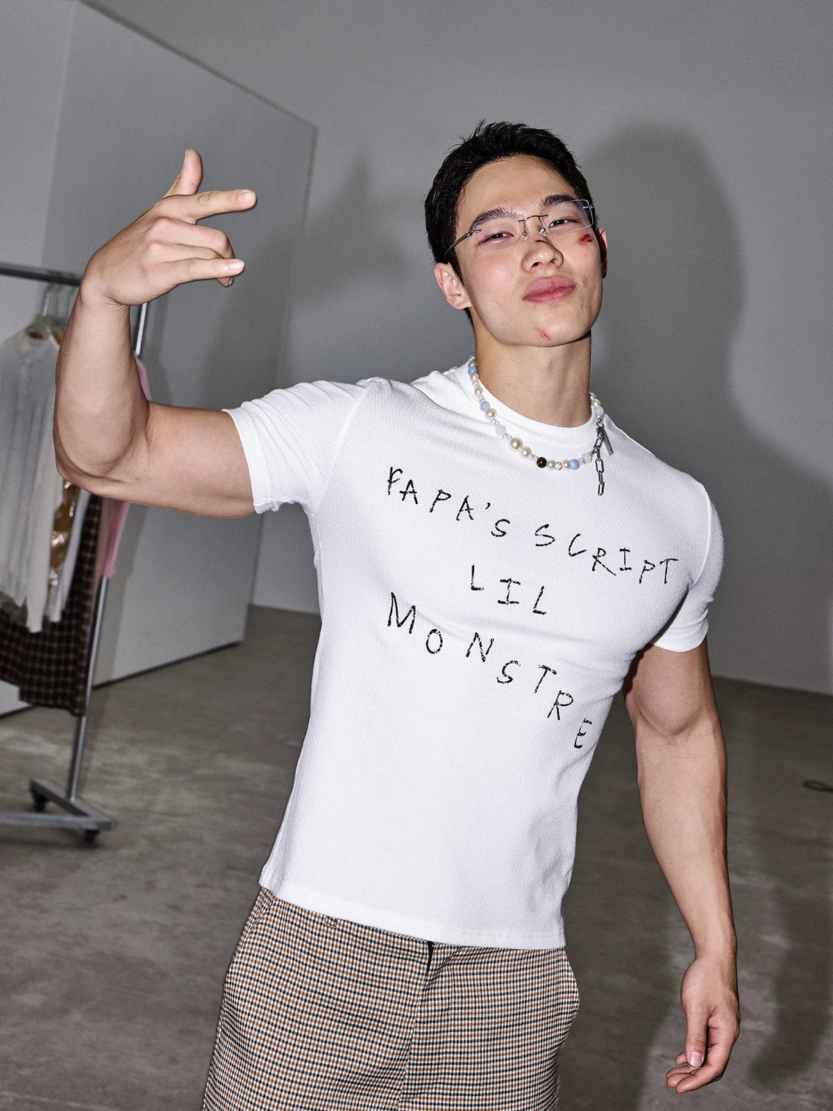 White Script Fitted Tee - Notkicks