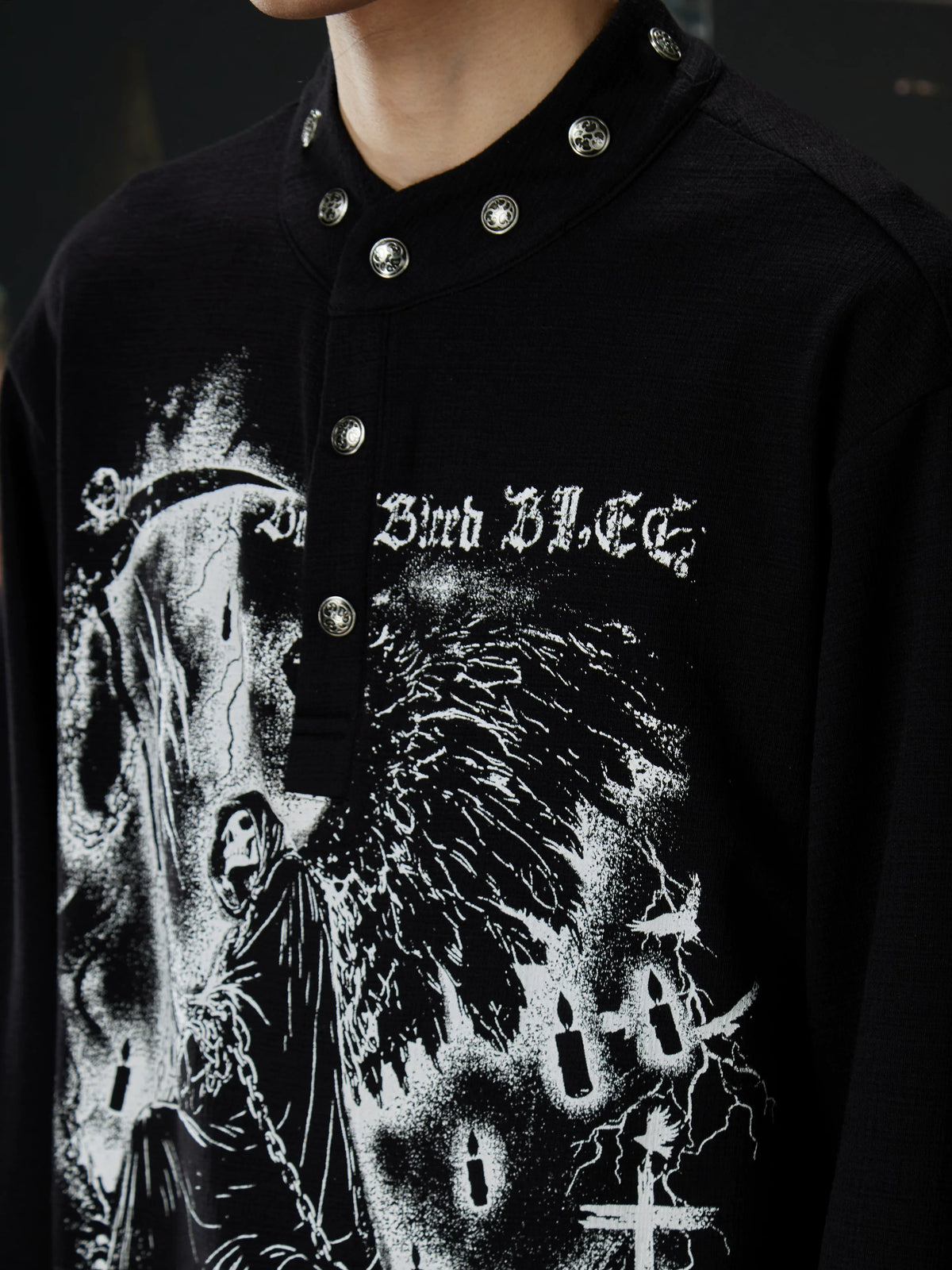 Reaper Crown Sigil High‑Neck Tee - Notkicks