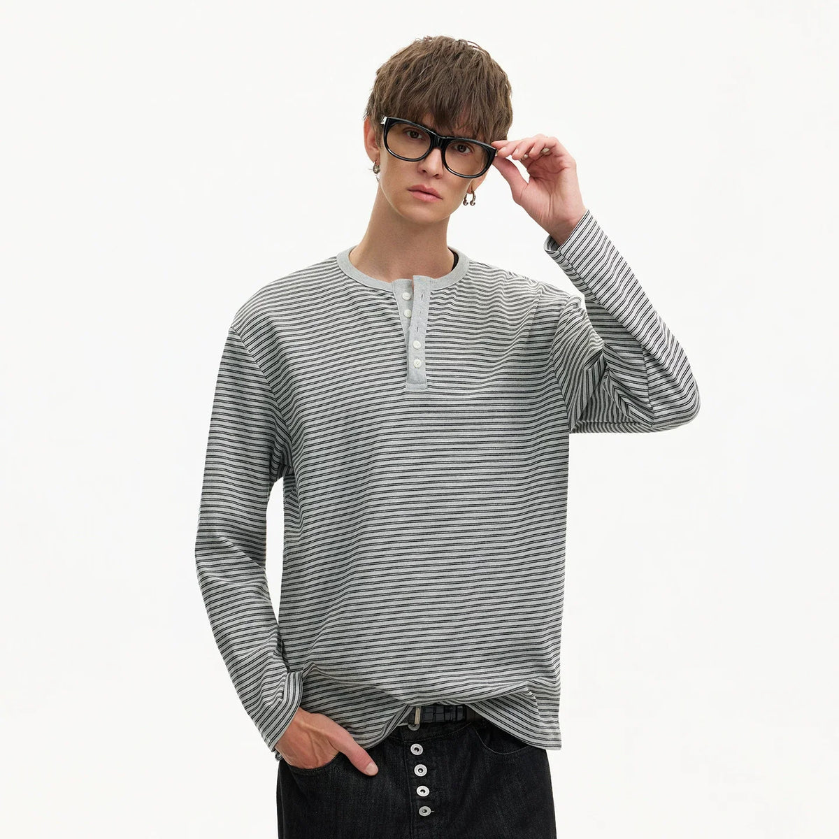 Stripe Henley Lounge Tee - Notkicks