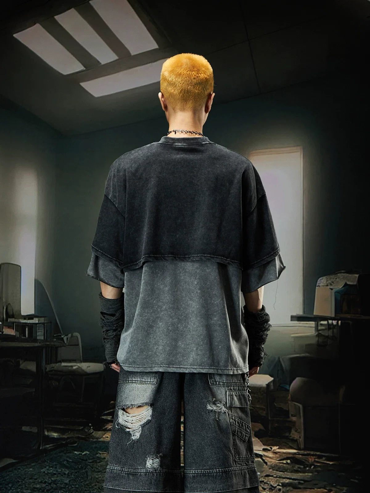 Eclipse Fade Layered Acid-Wash Tee - Notkicks