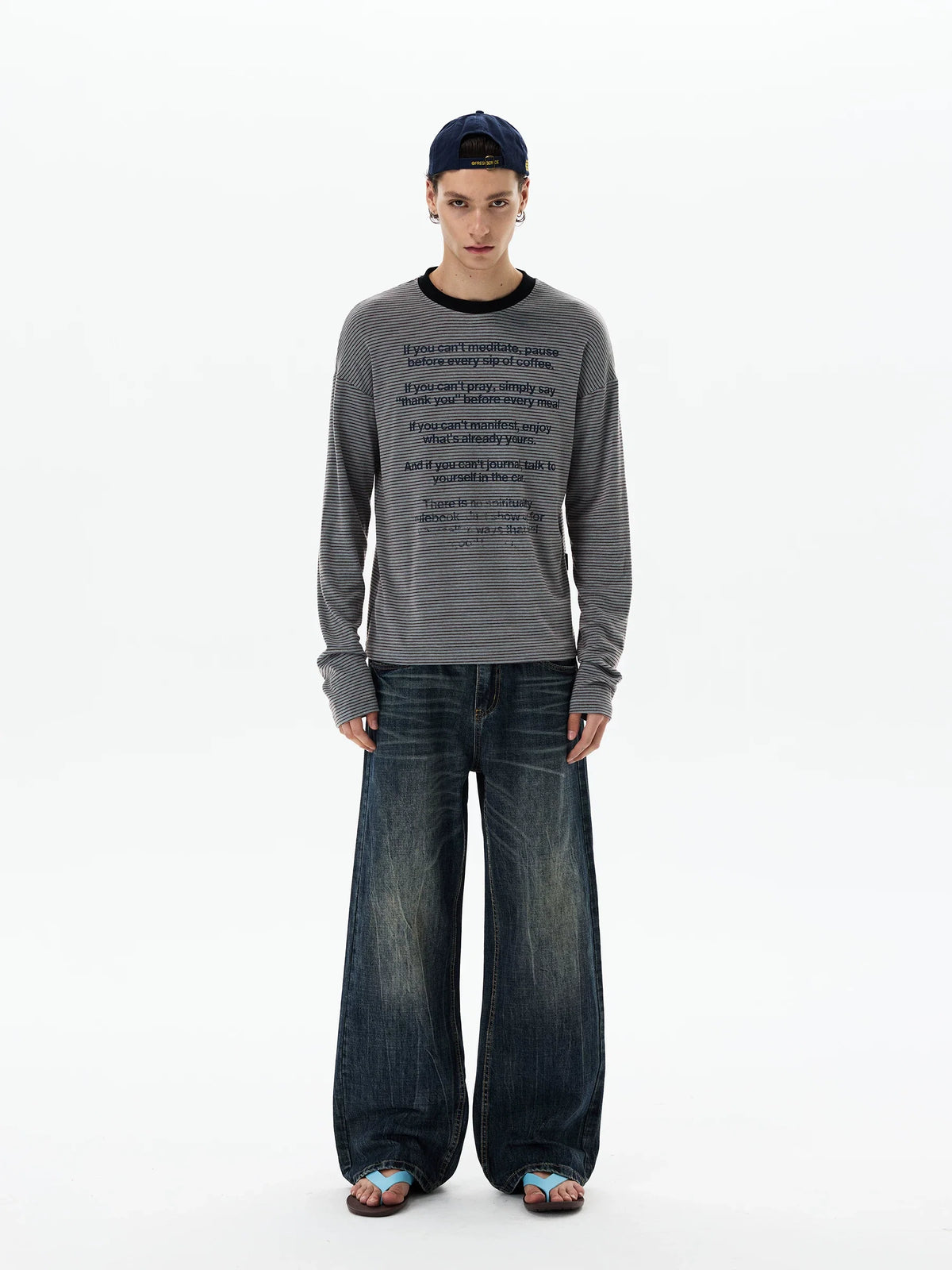 Mantra Stripe Script Longsleeve Tee - Notkicks