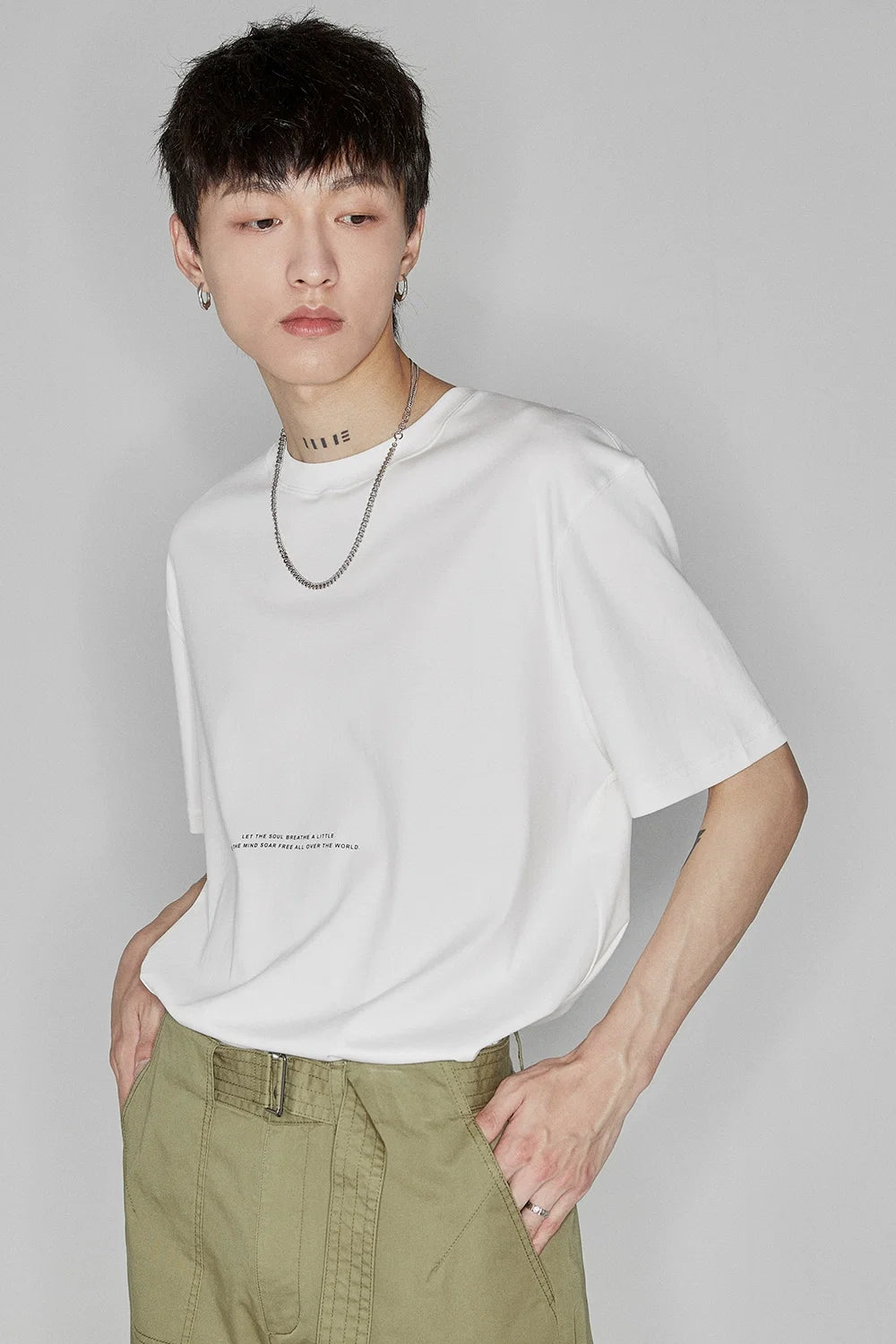 Color Block Letter Print Standard Tee - Notkicks