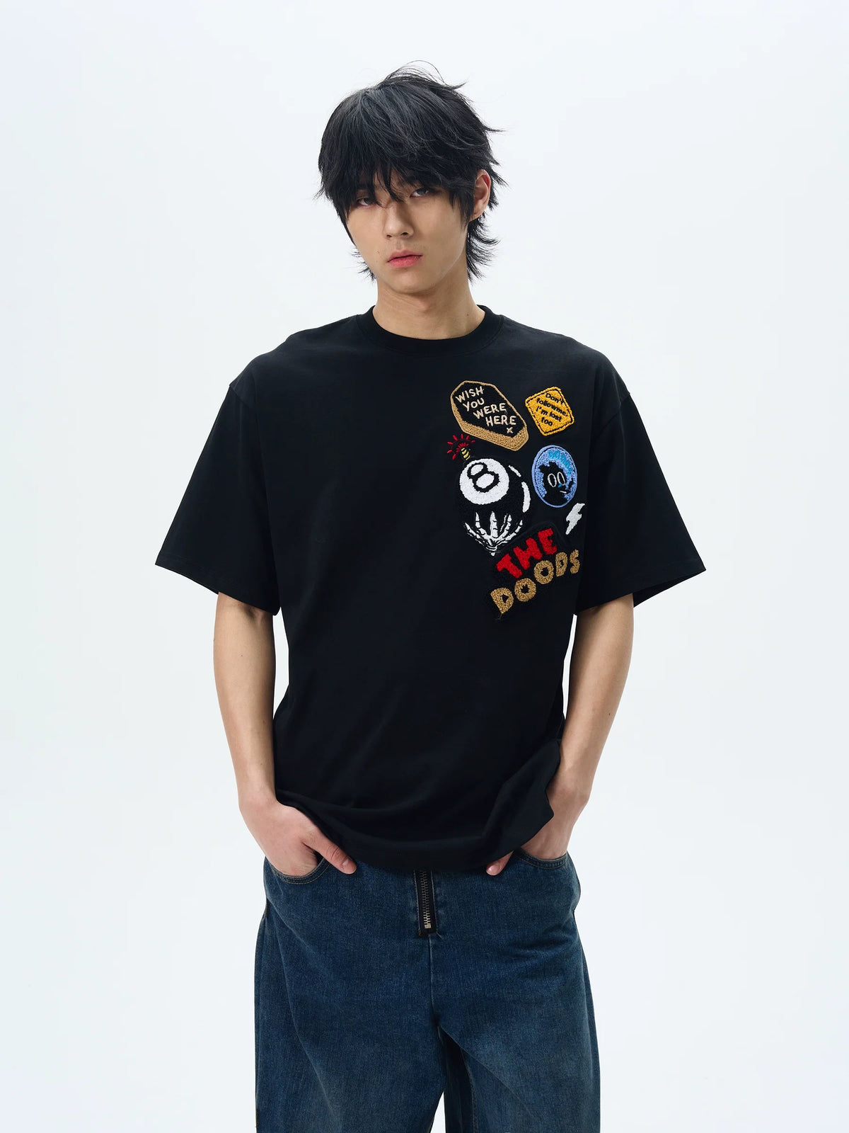 Graphic Patch "THE DOODS" T-Shirt - Notkicks