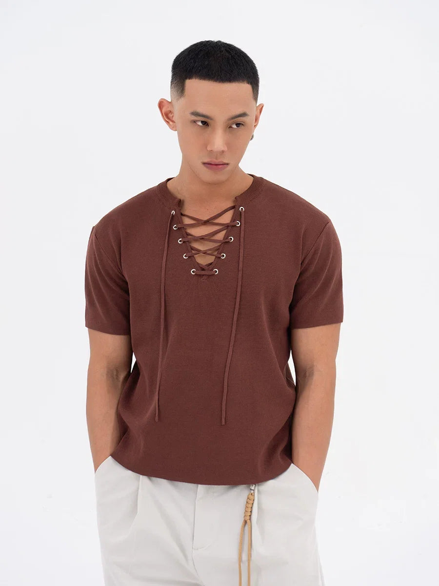 Harbor Lace-Up Knit Tee - Notkicks