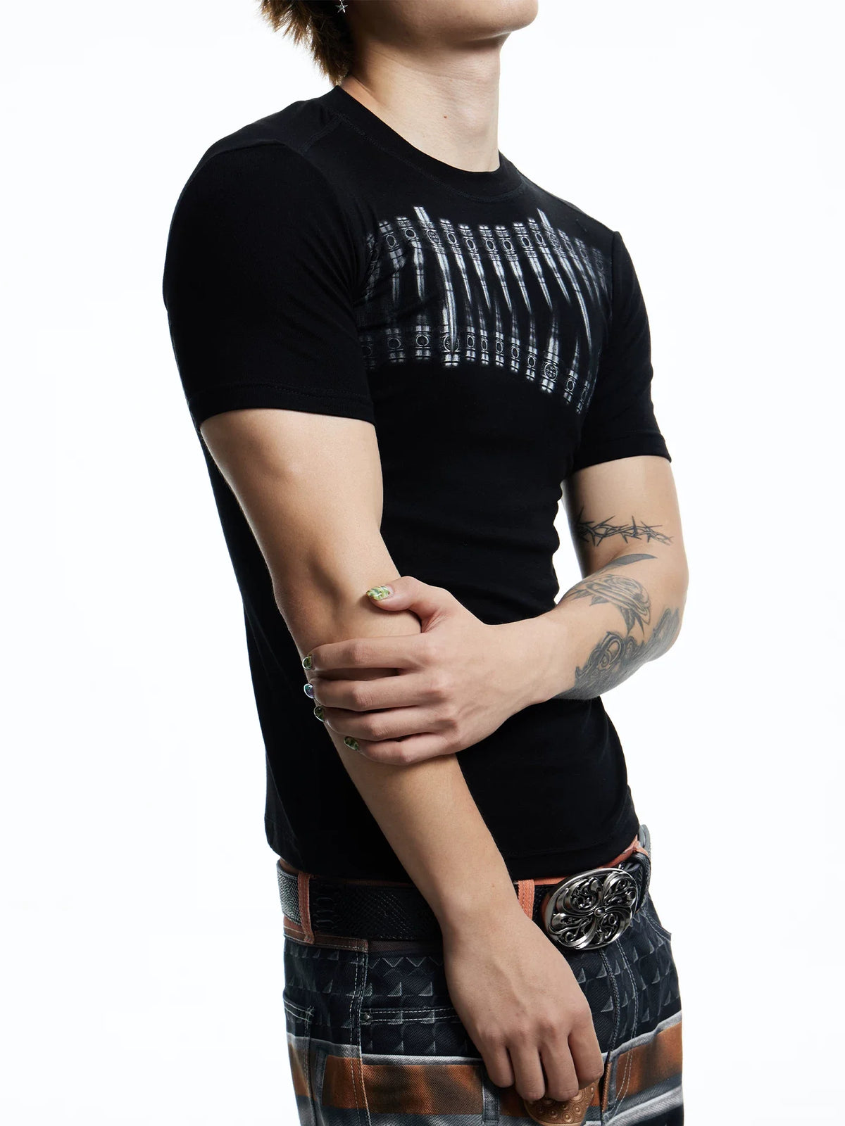 Graphic Teeth Print Slim Fit T-Shirt - Notkicks