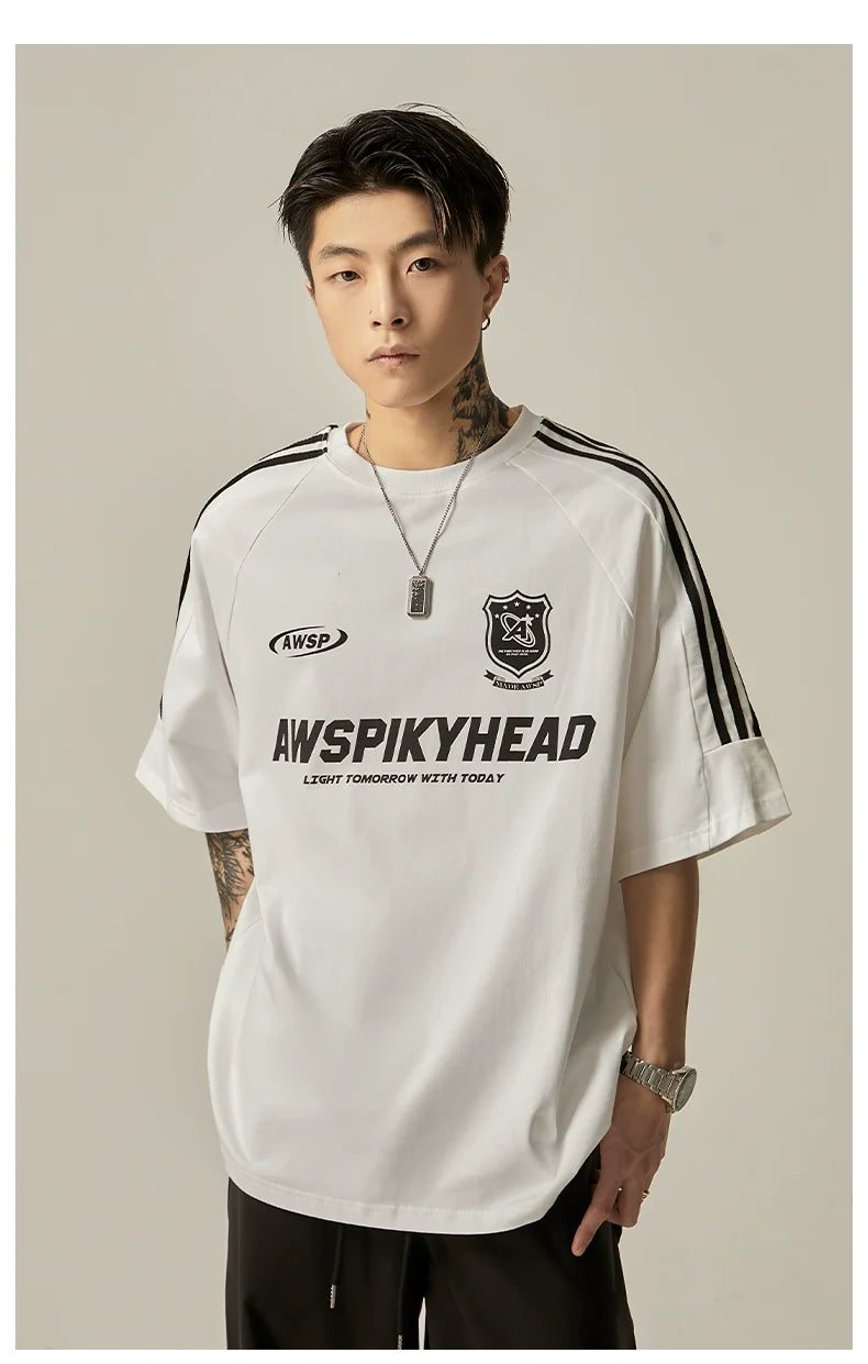 Oversized Grey Athletic Logo T-Shirt - Notkicks