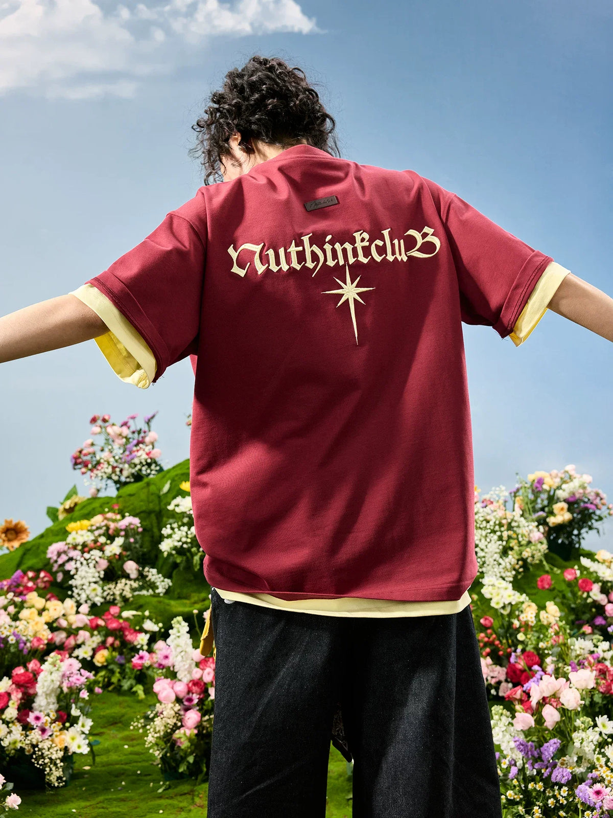 Oversized Tonal Embroidered Back T-Shirt - Notkicks