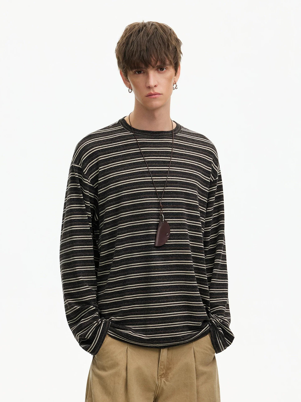 Strata Stripe Long‑Sleeve Tee - Notkicks
