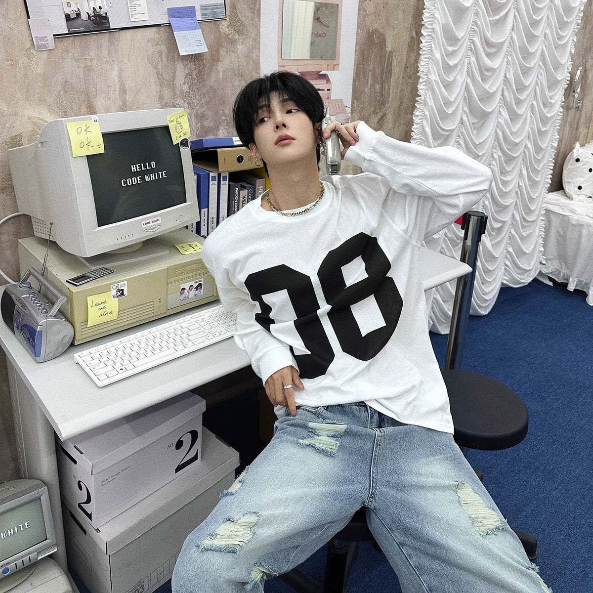 Retro Block 08 Varsity Long Tee - Notkicks