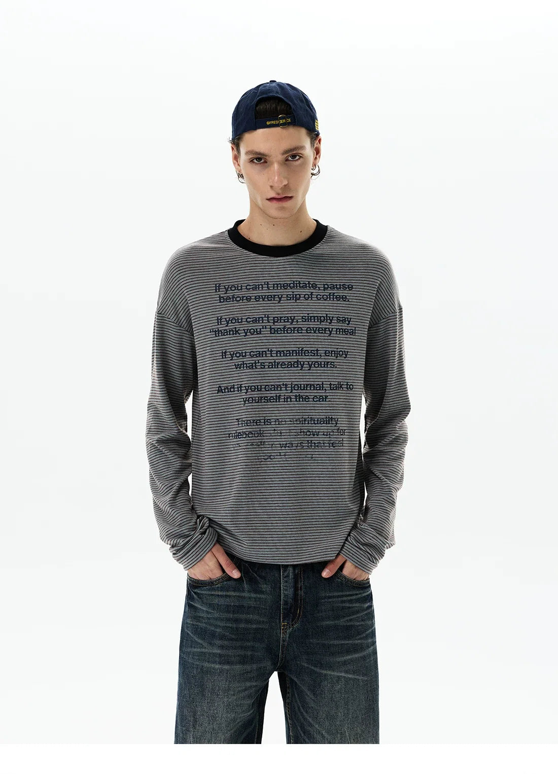 Mantra Stripe Script Longsleeve Tee - Notkicks
