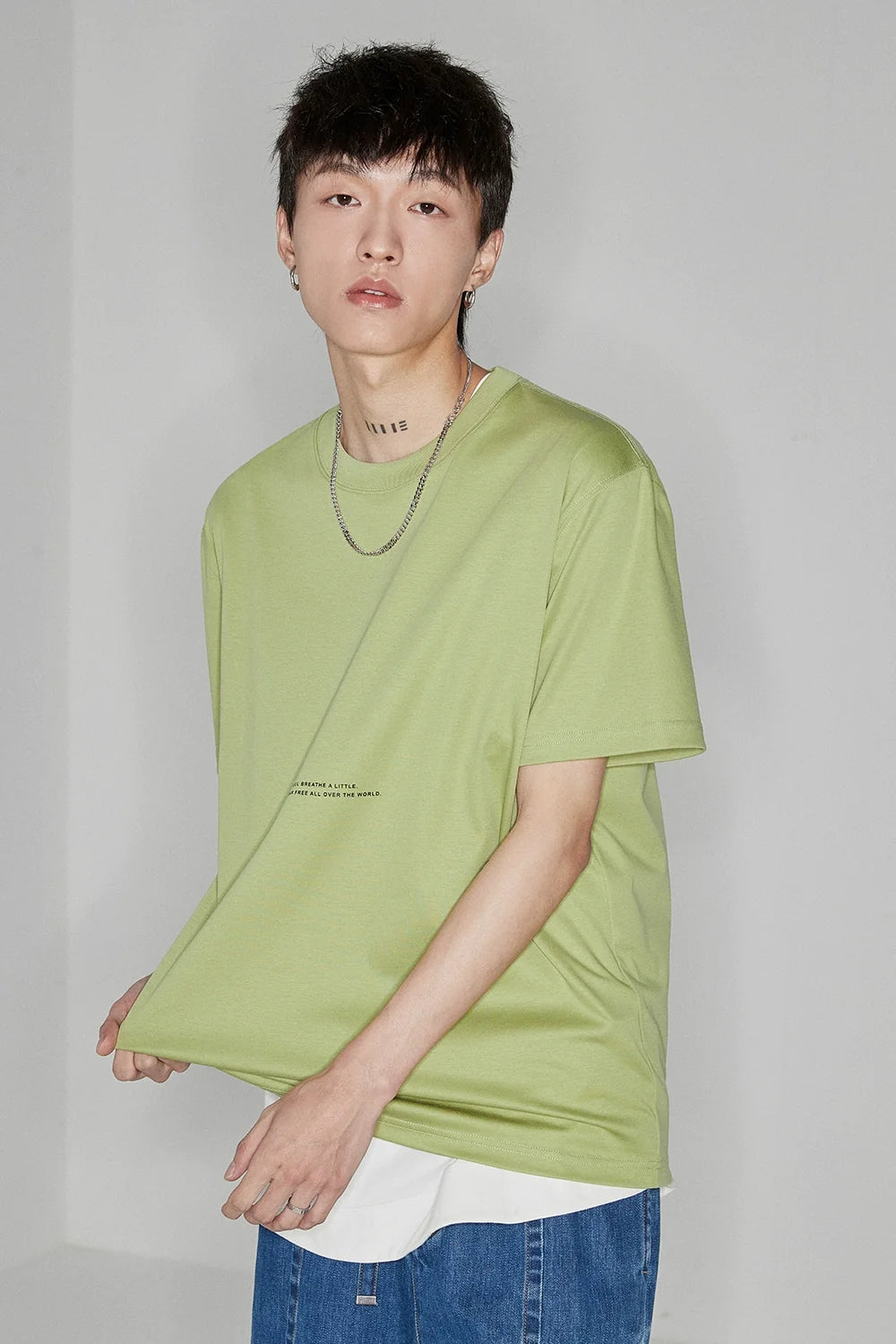 Color Block Letter Print Standard Tee - Notkicks