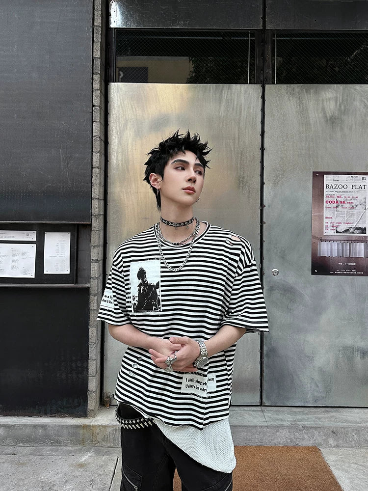 Razor Hymn Striped Relic Tee - Notkicks