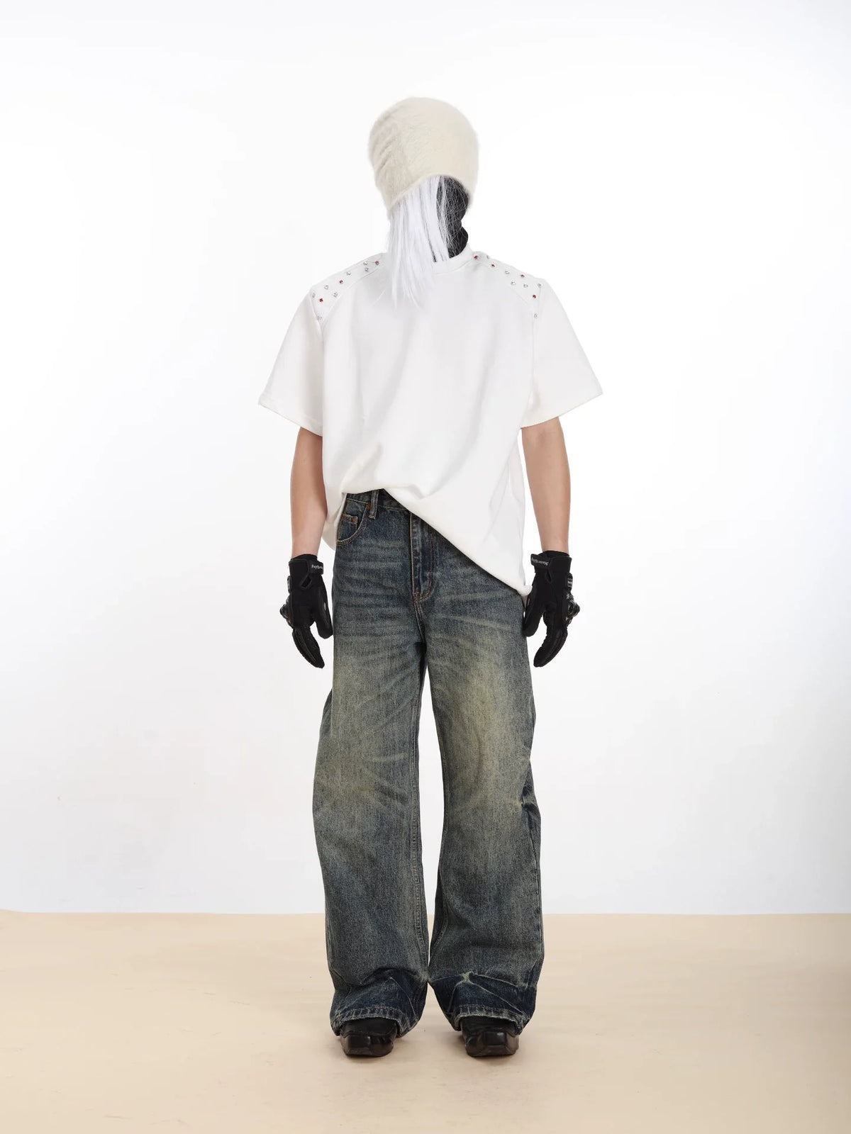 Nebula Studded Shoulder Box Tee - Notkicks