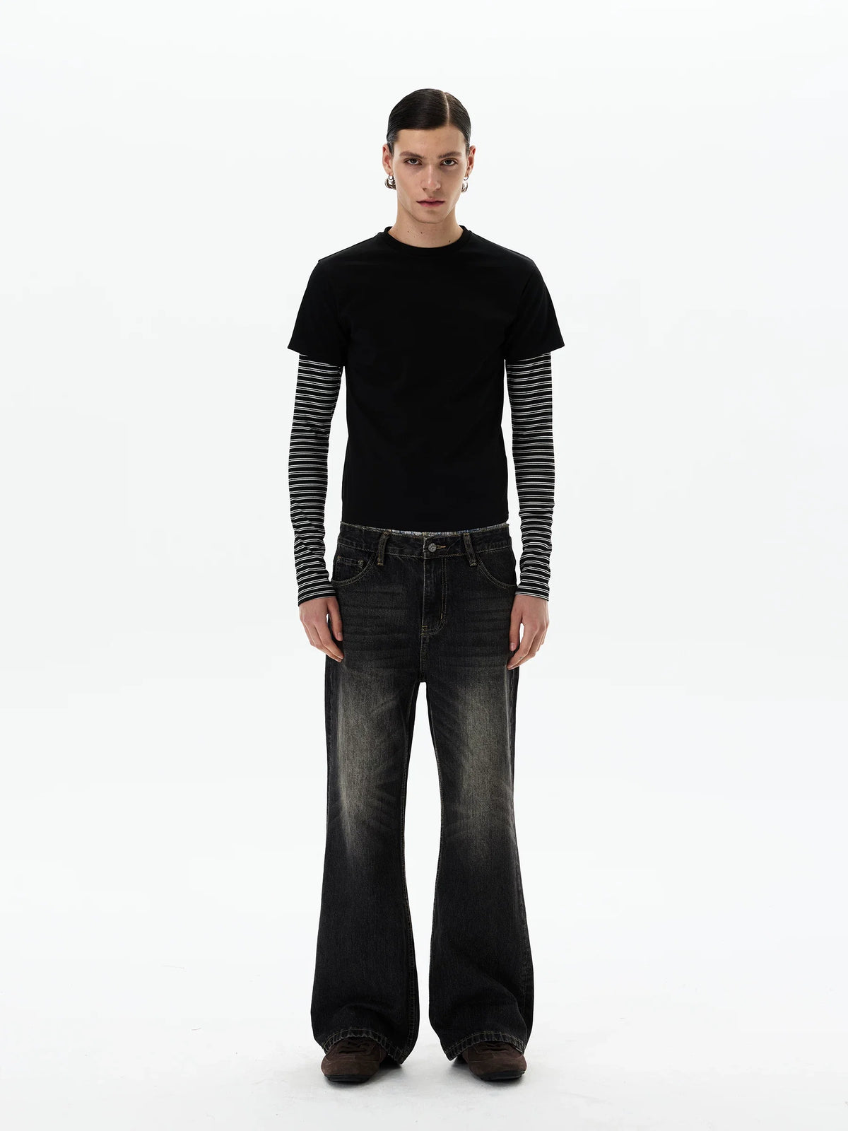 Shadow Stripe Layered Long Sleeve Tee - Notkicks