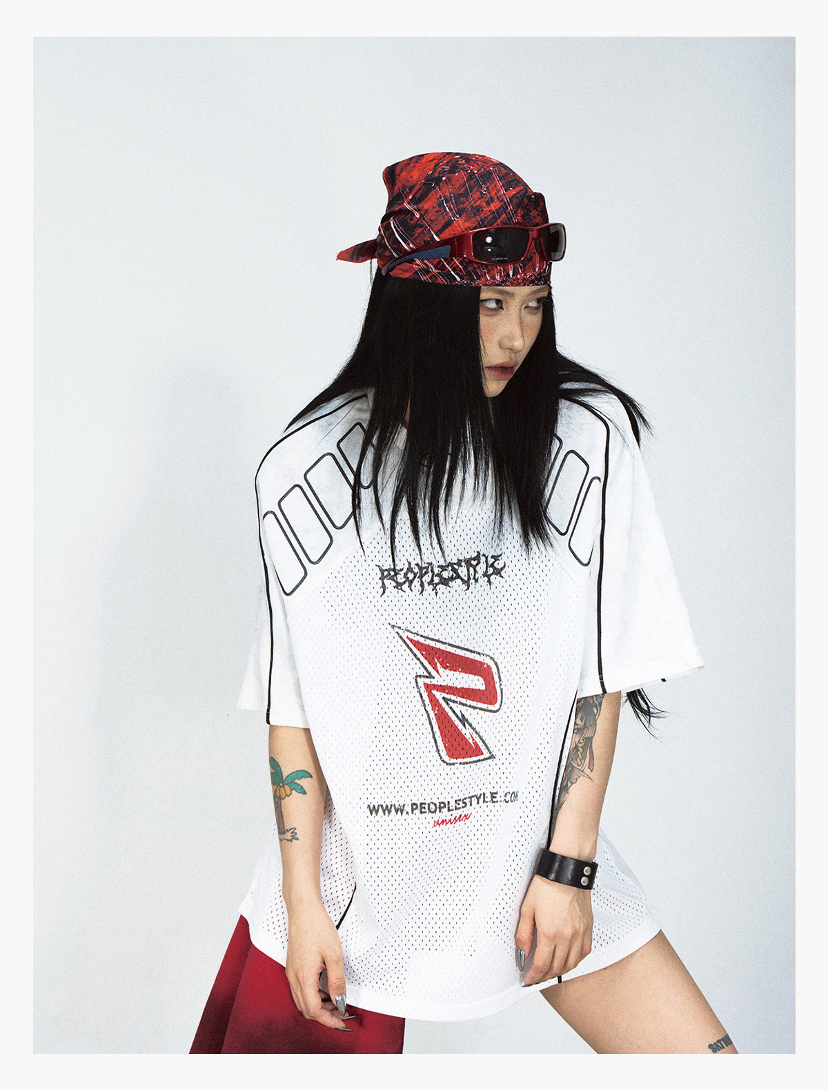 Mesh Logo Oversized Jersey T-Shirt - Notkicks