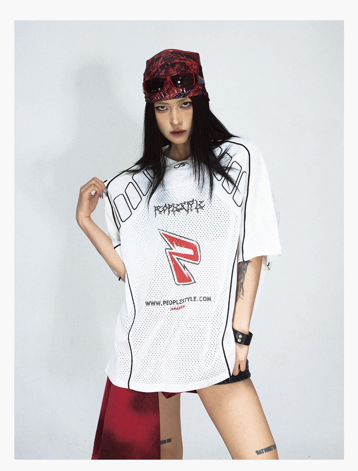 Mesh Logo Oversized Jersey T-Shirt - Notkicks