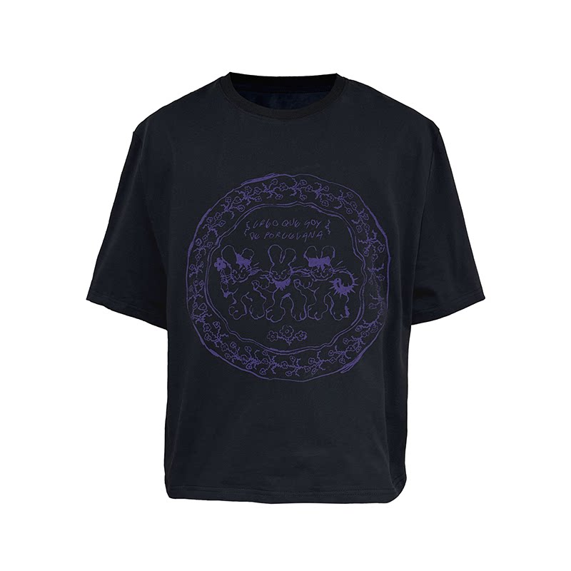 Purple Circular Rabbit Graphic Tee - Notkicks