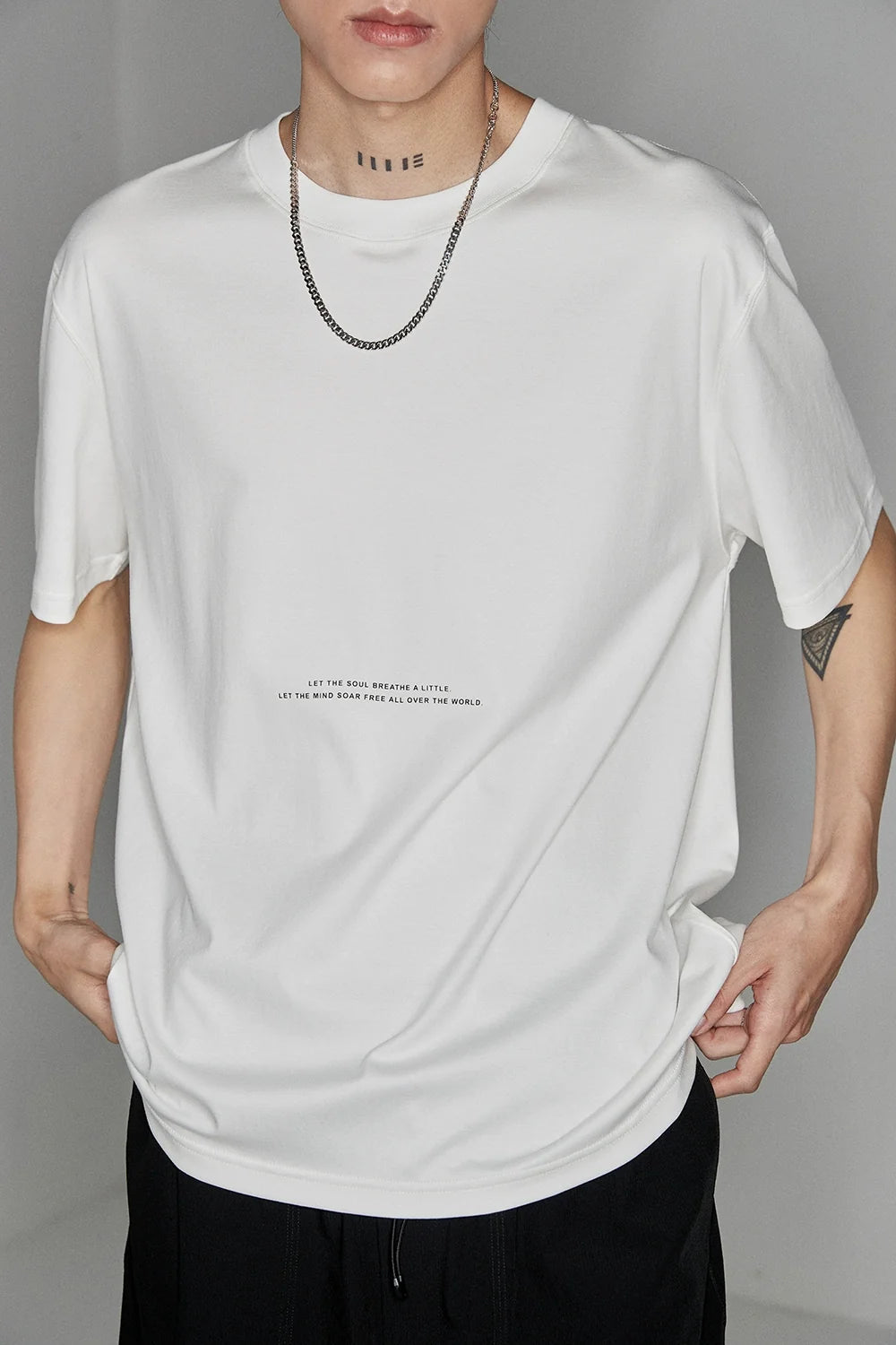 Color Block Letter Print Standard Tee - Notkicks