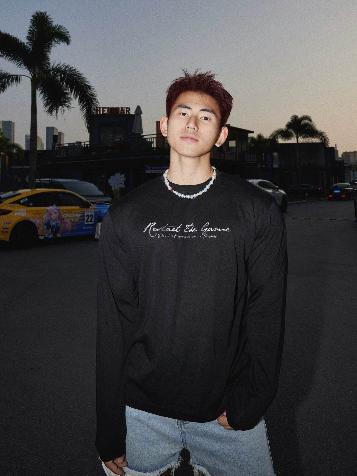 Midnight Reset Script Long Sleeve Tee - Notkicks