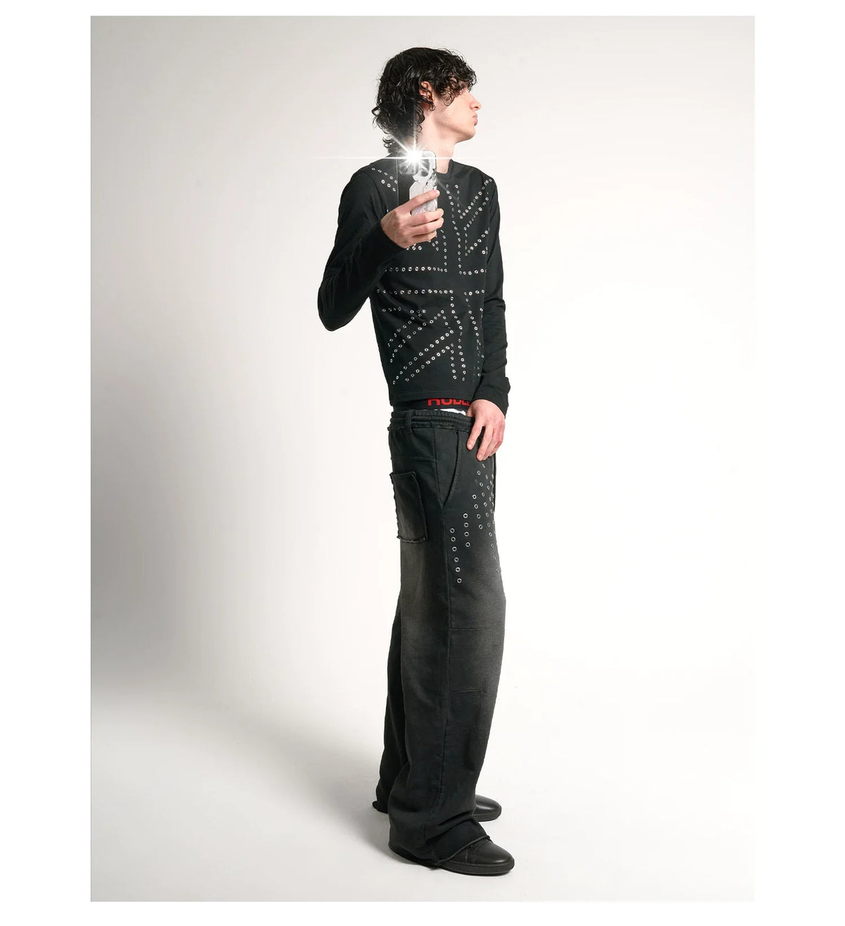 Eclipse Grommet Long Sleeve Crop Tee - Notkicks