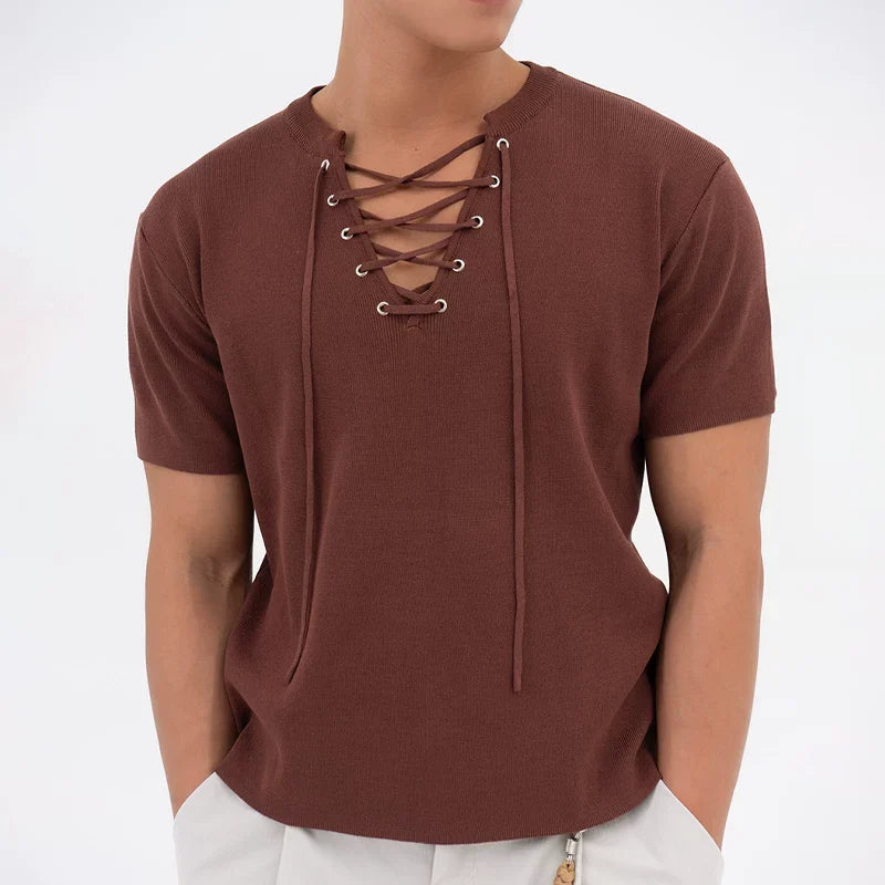 Harbor Lace-Up Knit Tee - Notkicks