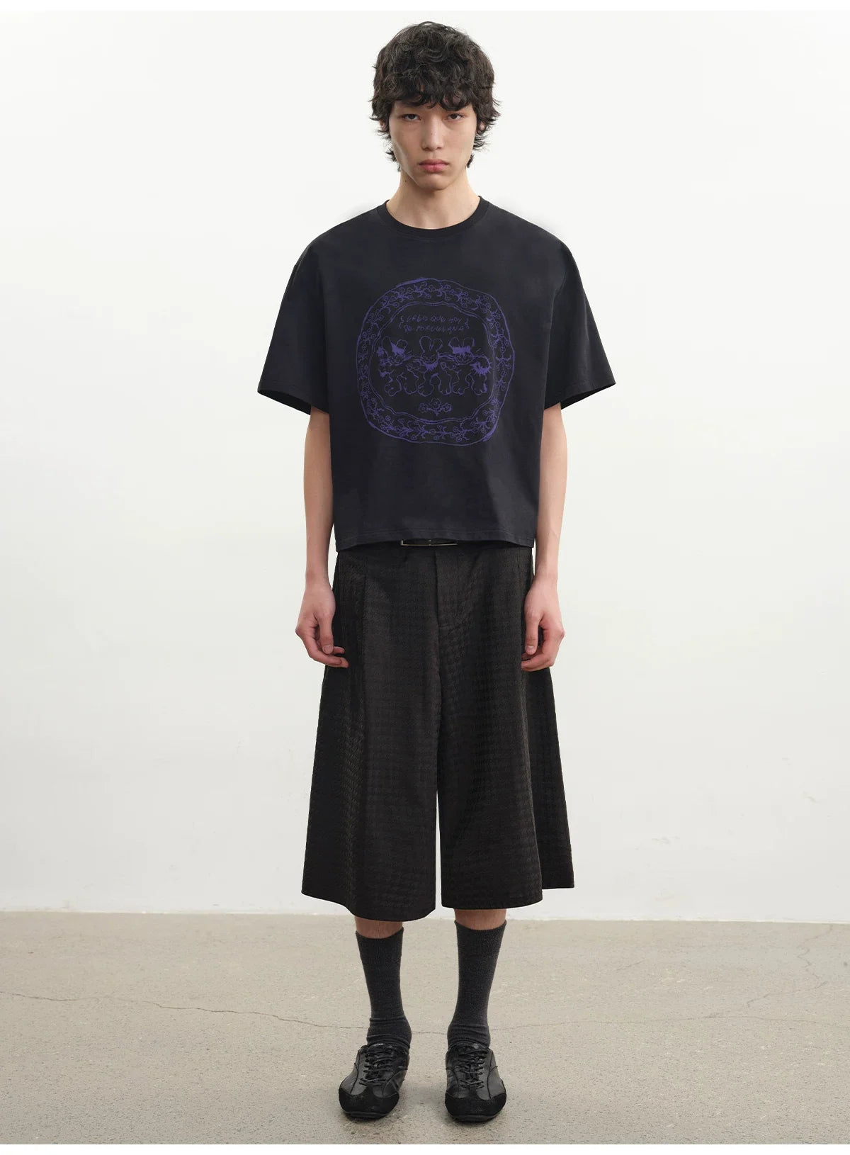 Purple Circular Rabbit Graphic Tee - Notkicks