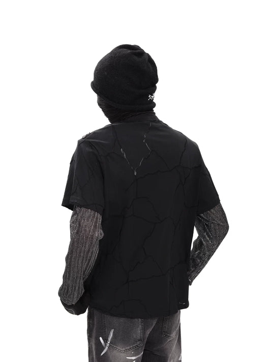 Faultline Diagonal Zip Layered Tee - Notkicks